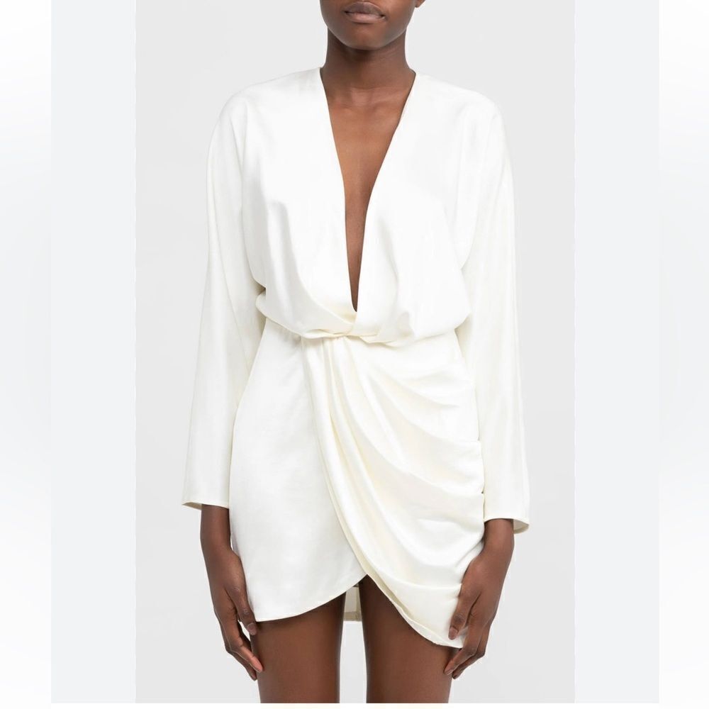 Revolve Significant Other Samara Draped Satin White Mini Dress NWT size 4